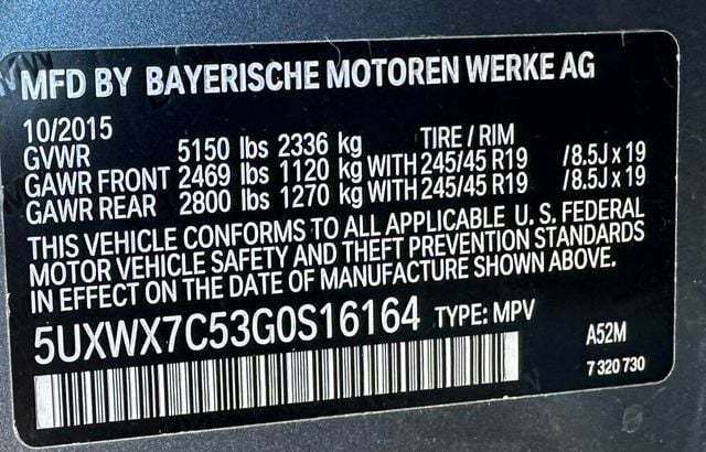 2016 BMW X3 xDrive35i - 22611882 - 45