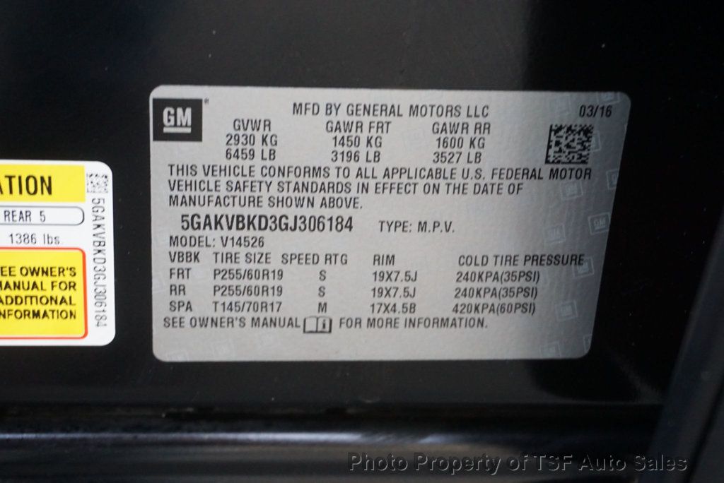 2016 Buick Enclave AWD 4dr Leather NAVIGATION REAR CAMERA 3RD ROW SEAT DUAL ROOF  - 23086632 - 42