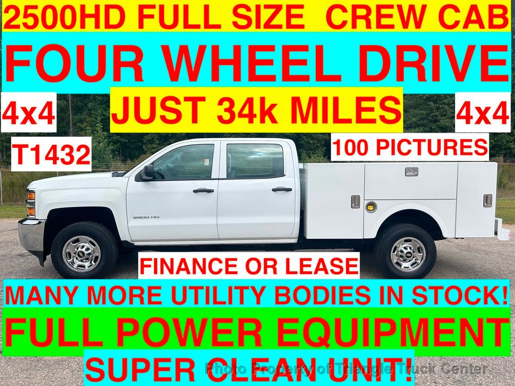 2016 Chevrolet 2500HD CREW CAB UTILITY 4X4 JUST 34k MILES! +WOW! LOOK INSIDE BOXES! SUPER CLEAN UNIT! - 22040741 - 0