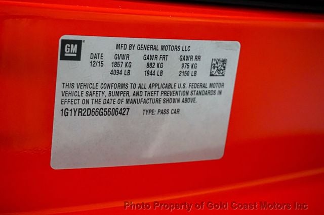 2016 Chevrolet Corvette *7-Speed Manual* *Z07 Performance Pkg* *Visible Carbon Fiber* - 22439397 - 19