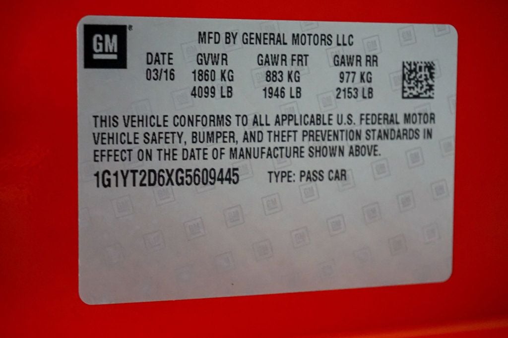 2016 Chevrolet Corvette *Z06 3LZ* *Z07-Package* *7-Speed Manual* *Comp-Seats* - 22993631 - 18