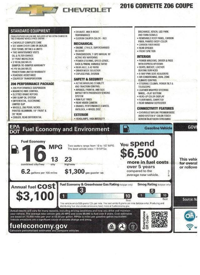 2016 Chevrolet Corvette Z06 Coupe 3LZ 8 Speed Auto - 17197625 - 42