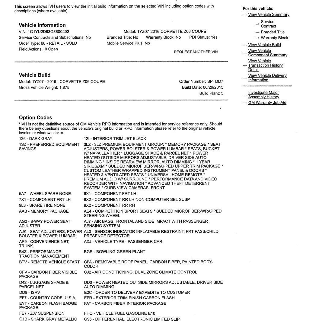 2016 Chevrolet Corvette Z06 w/ 3LZ  - 23009295 - 0