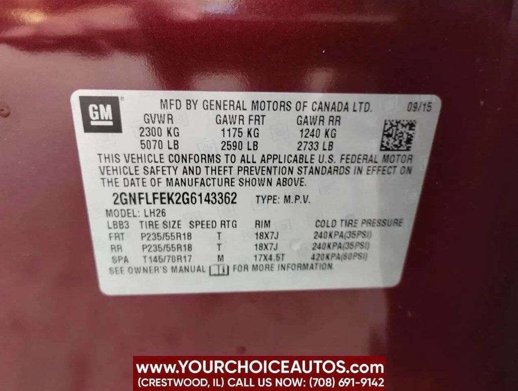 2016 Chevrolet Equinox AWD 4dr LT - 22991742 - 21