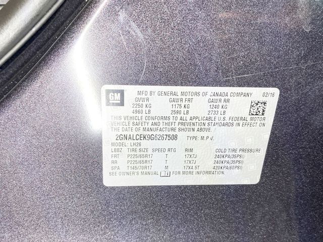 2016 Chevrolet Equinox FWD 4dr LT - 22922372 - 54