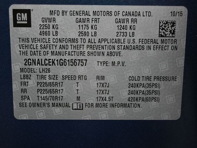 2016 Chevrolet Equinox FWD 4dr LT - 22971497 - 8