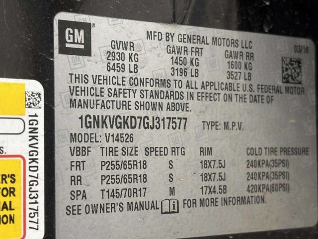 2016 Chevrolet Traverse AWD 4dr LT w/1LT - 22989121 - 37