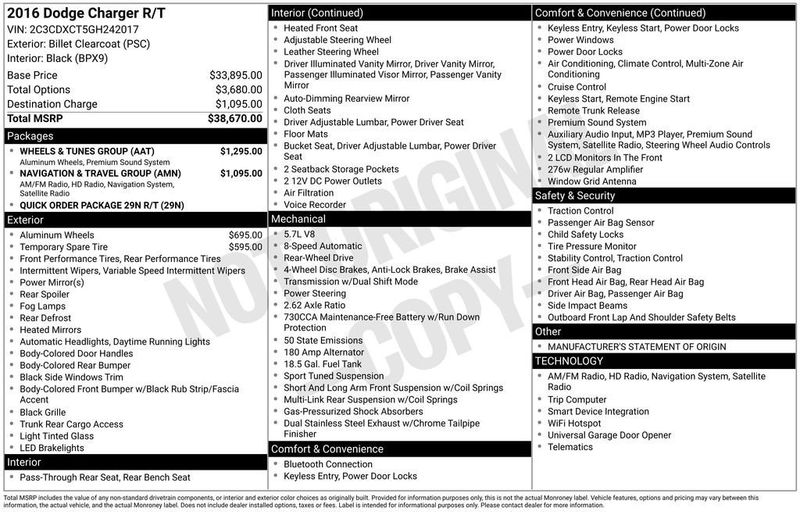 2016 Dodge Charger 4dr Sedan R/T RWD - 22982530 - 5