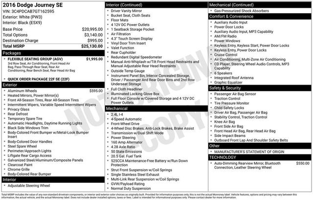 2016 Dodge Journey FWD 4dr SE - 22955954 - 5