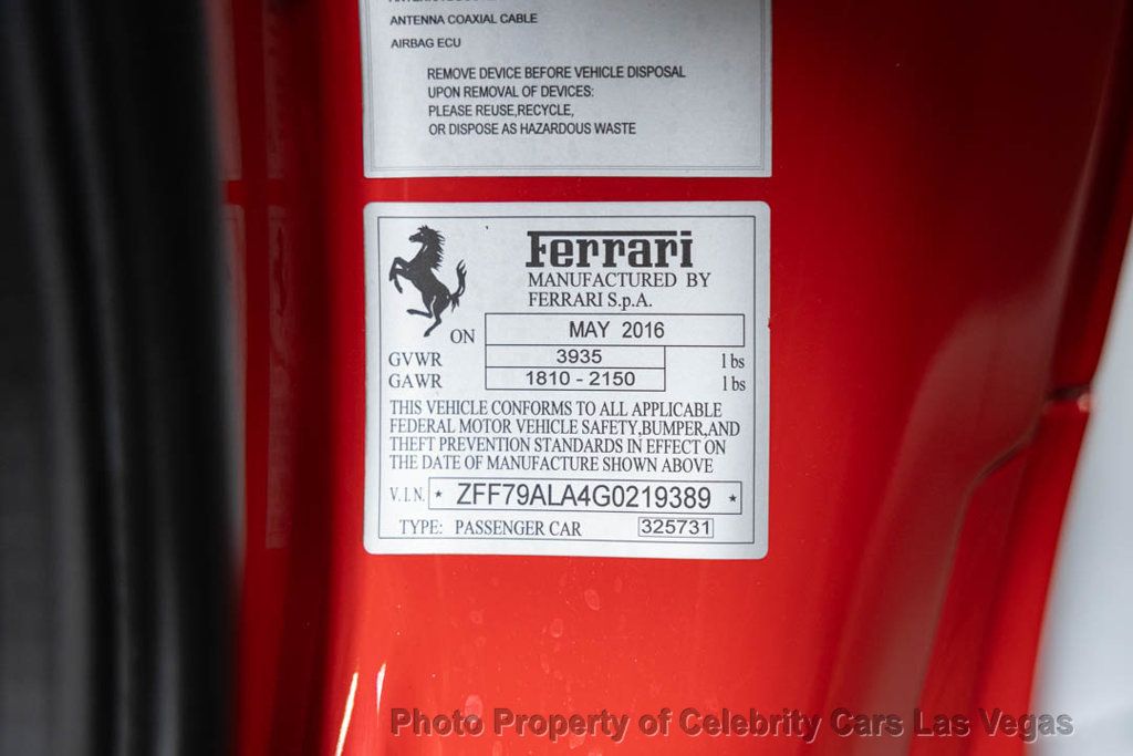 2016 Ferrari 488 GTB 2dr Coupe - 23063335 - 32
