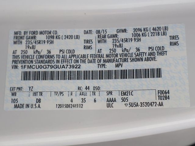 2016 Ford Escape FWD 4dr SE - 23062817 - 44