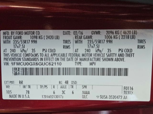 2016 Ford Escape FWD 4dr SE - 22983265 - 38