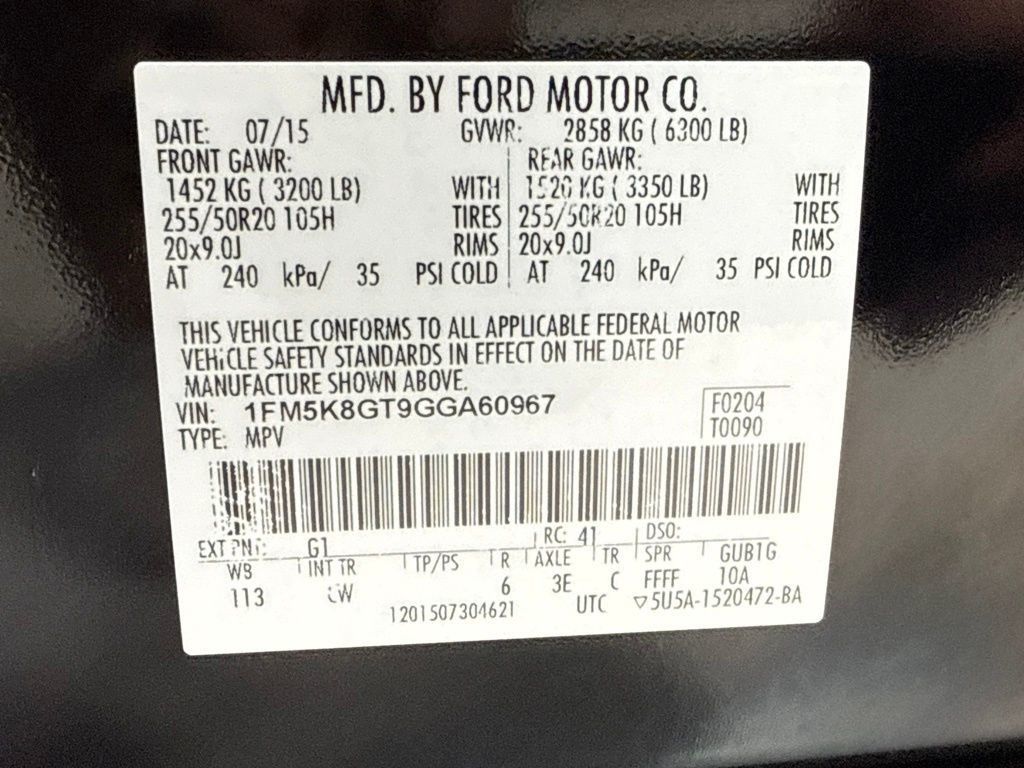 2016 Ford Explorer 4WD 4dr Sport - 23062464 - 34