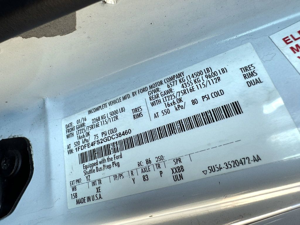 2016 Ford E-450 Wheelchair Eldorado Non-CDL Shuttle Bus For Adults Seniors Church & Handicapped Transport - 22618839 - 48