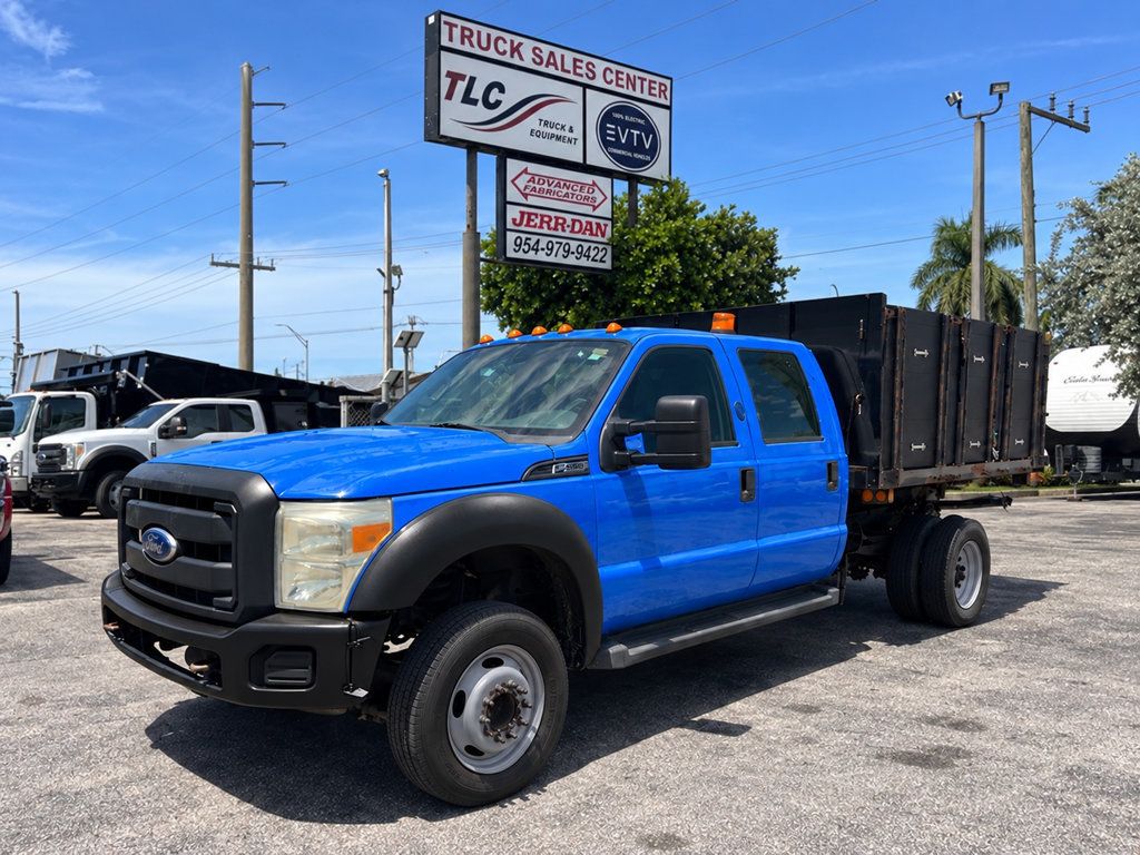 2016 Ford F450 Crew Cab w/ 10ft Dump Truck Stake Side Doors Removable Sides - 23084161 - 1