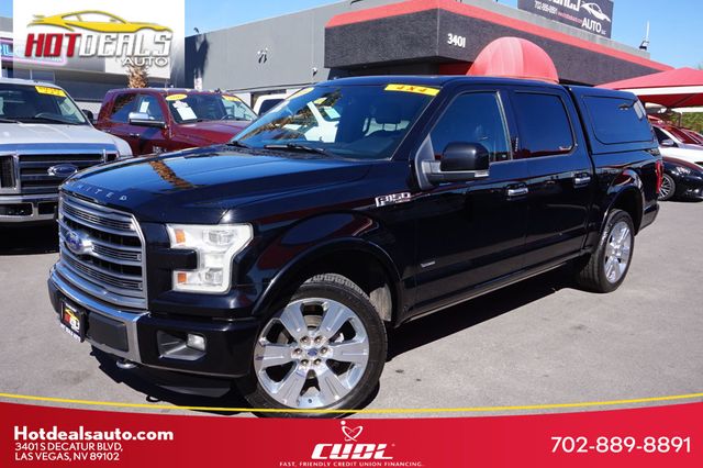 2016 Ford F-150 LIMITED, 4X4, PREMIUM WHEELS, BROWN LEATHER SEATS, CAMPER SHELL - 23000318 - 0