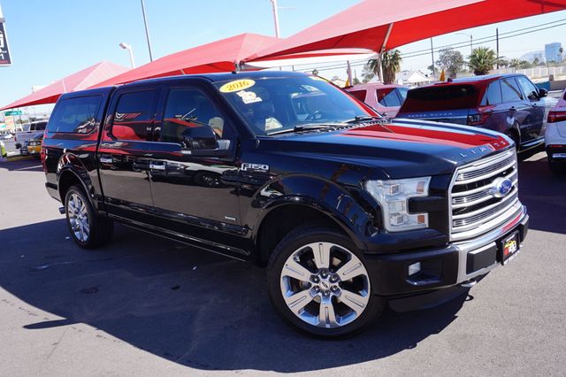 2016 Ford F-150 LIMITED, 4X4, PREMIUM WHEELS, BROWN LEATHER SEATS, CAMPER SHELL - 23000318 - 1