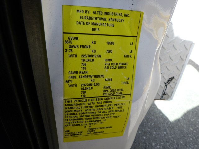 2016 Ford Super Duty F-550 DRW 6.7L V8 TURBO DIESEL*XL*4WD*REG CAB*"ALTEC" 37' INSULATED BUCKET - 22973550 - 43