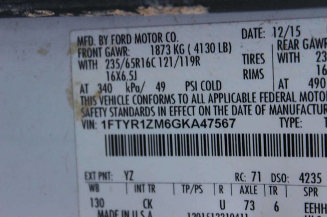 2016 Ford Transit Cargo Van T-250 130" Low Rf 9000 GVWR Swing-Out RH Dr - 23015318 - 7