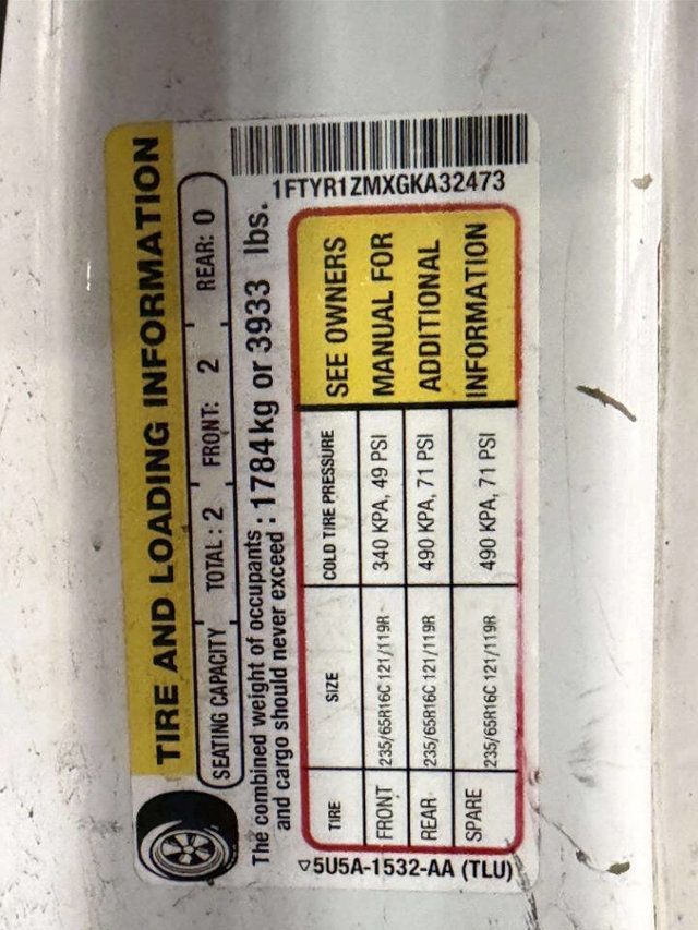 2016 Ford Transit Cargo Van T-250 130" Low Rf 9000 GVWR Swing-Out RH Dr - 22965141 - 18