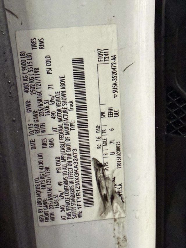 2016 Ford Transit Cargo Van T-250 130" Low Rf 9000 GVWR Swing-Out RH Dr - 22965141 - 19