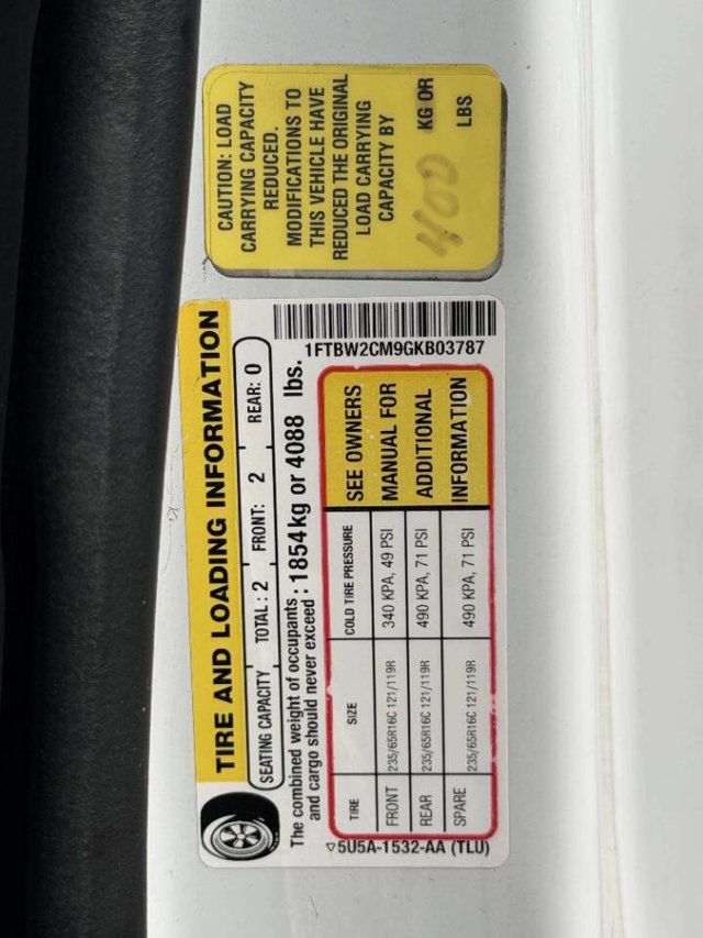 2016 Ford Transit Cargo Van T-350 148" Med Rf 9500 GVWR Sliding RH Dr - 22995693 - 18