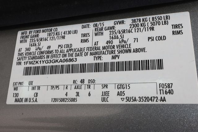 2016 FORD Transit Wagon T-150 130" Low Roof XLT Sliding RH Dr - 23016070 - 29