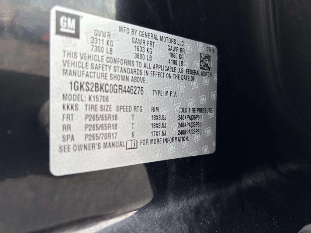 2016 GMC Yukon 4WD 4dr SLT - 22938442 - 36