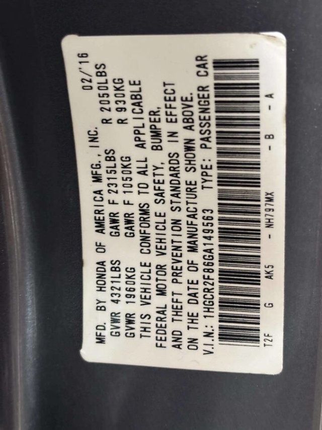 2016 Honda Accord Sedan 4dr I4 CVT EX-L - 23043554 - 36