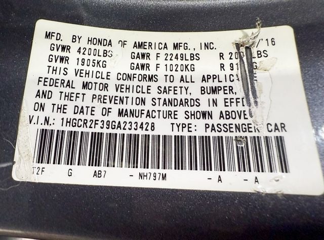 2016 Honda Accord Sedan 4dr I4 CVT LX - 22917031 - 33