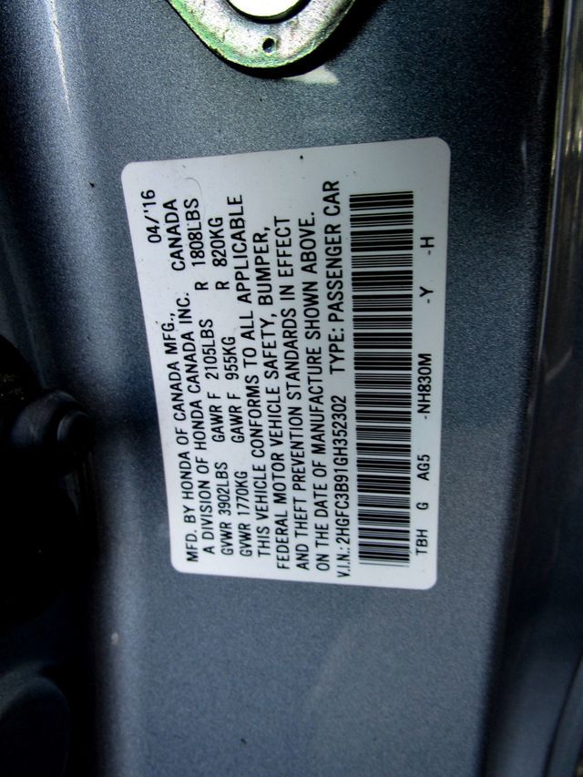 2016 Honda Civic Coupe 2dr CVT Touring - 23075044 - 34