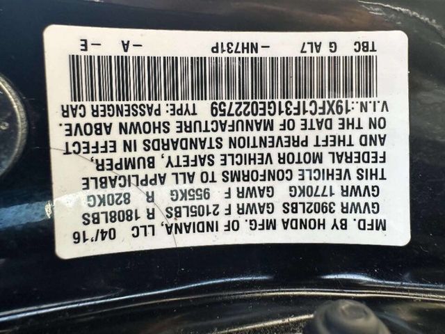 2016 Honda Civic Sedan 4dr CVT EX-T - 23034134 - 21