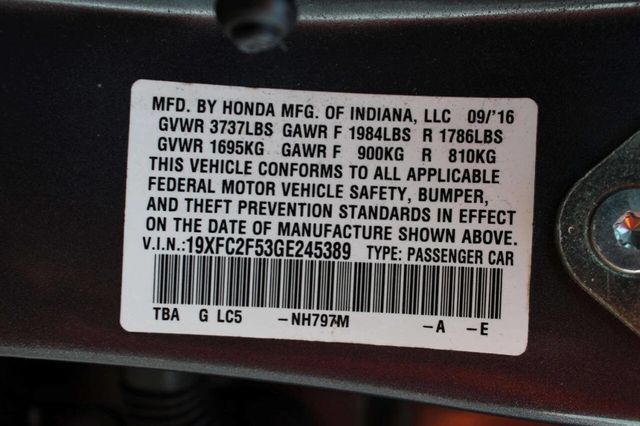 2016 Honda Civic Sedan 4dr CVT LX - 22925075 - 29