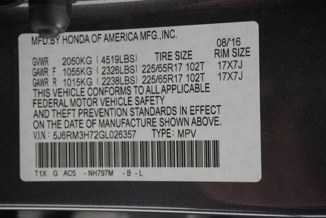 2016 Honda CR-V 2WD 5dr EX-L - 22947546 - 30
