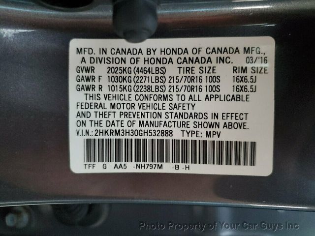 2016 Honda CR-V 5dr LX - 22935000 - 27