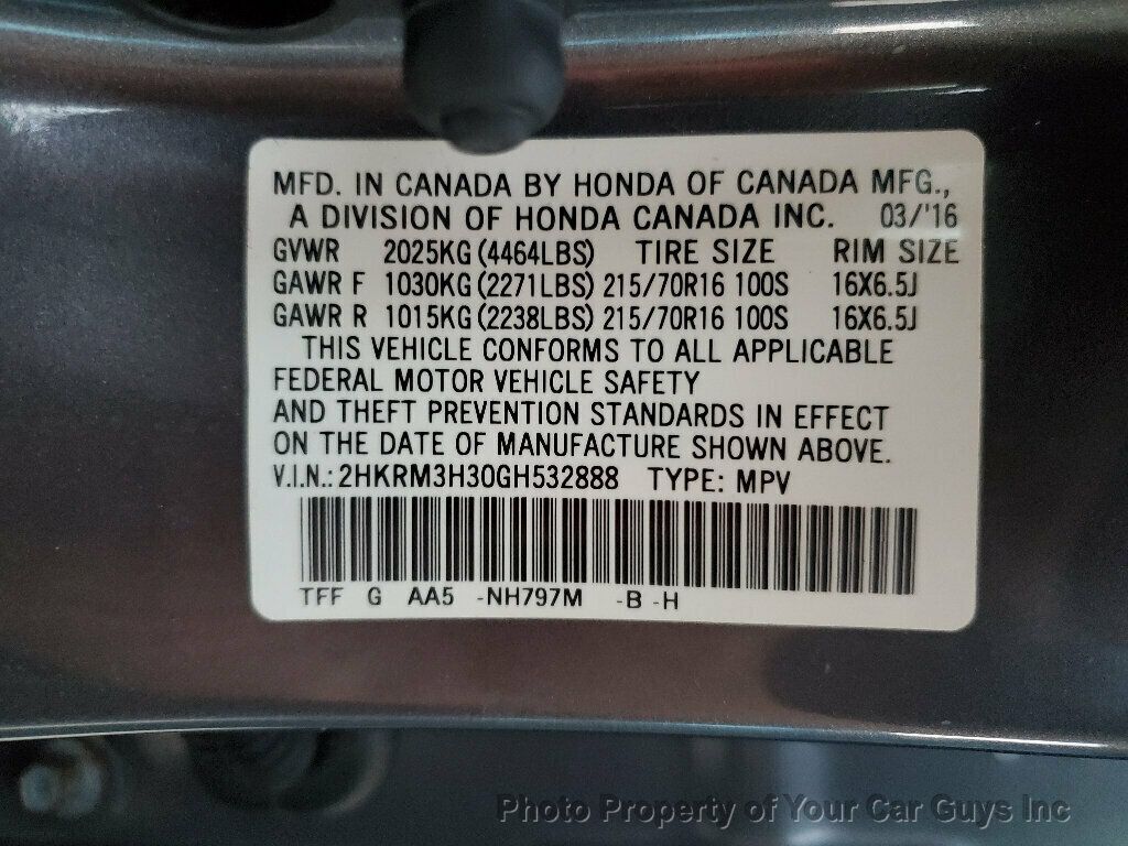 2016 Honda CR-V 5dr LX - 22935000 - 34