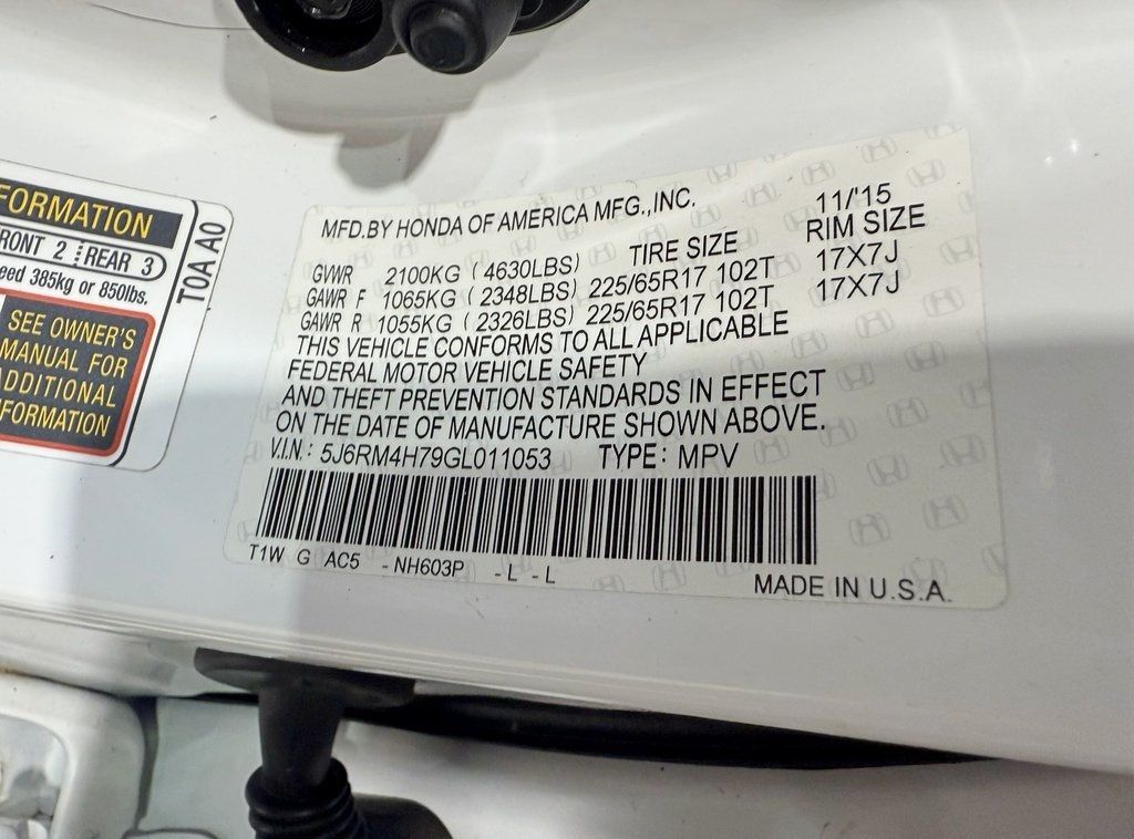 2016 Honda CR-V AWD 5dr EX-L - 22955897 - 42