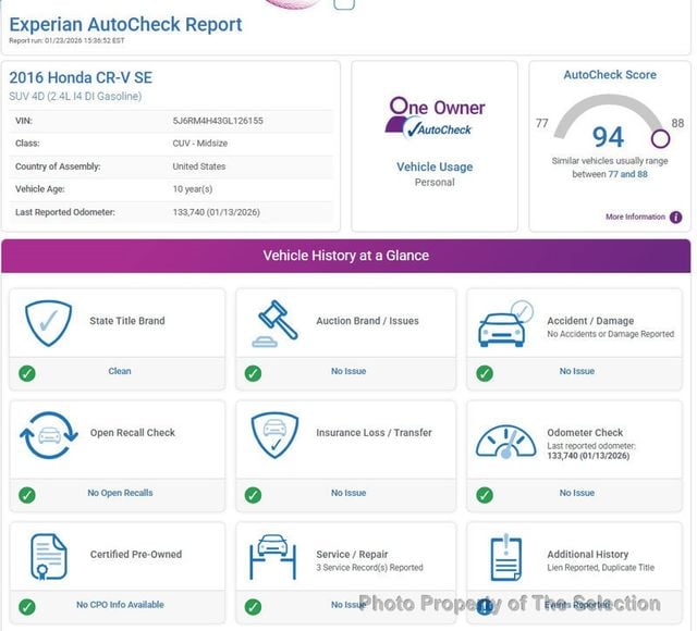 2016 Honda CR-V SE AWD W/ BLUETOOTH & BACK UP CAMERA  - 22974947 - 1