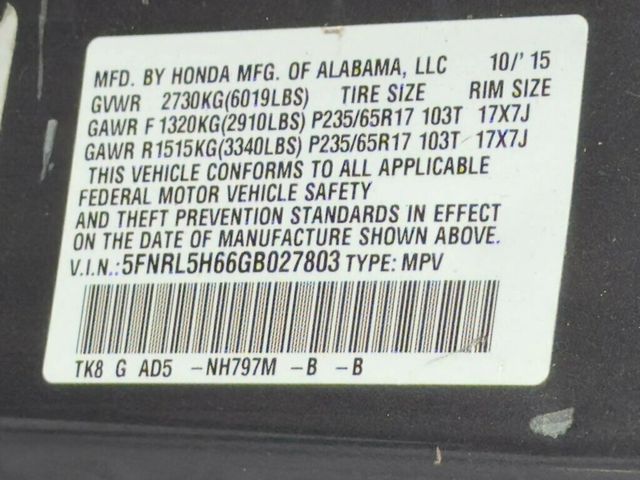 2016 Honda Odyssey 5dr EX-L - 23029934 - 54
