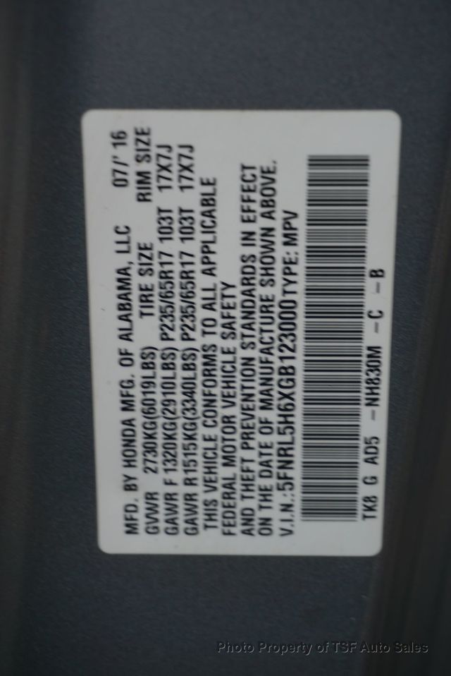 2016 Honda Odyssey 5dr EX-L - 23079880 - 43