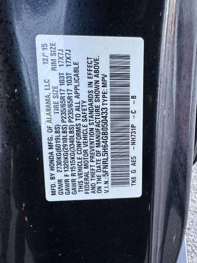 2016 Honda Odyssey 5dr EX-L w/Navi - 23030345 - 38