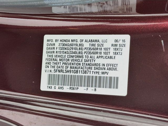2016 Honda Odyssey 5dr Touring Elite - 23083923 - 36