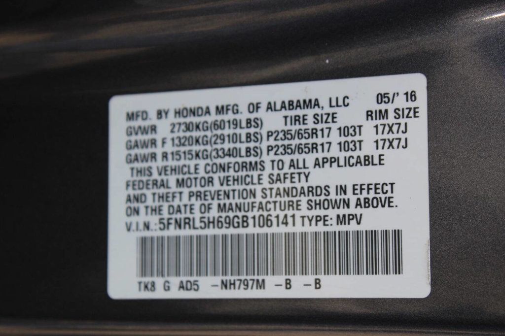 2016 Honda Odyssey EX L 4dr Mini Van - 22916435 - 32