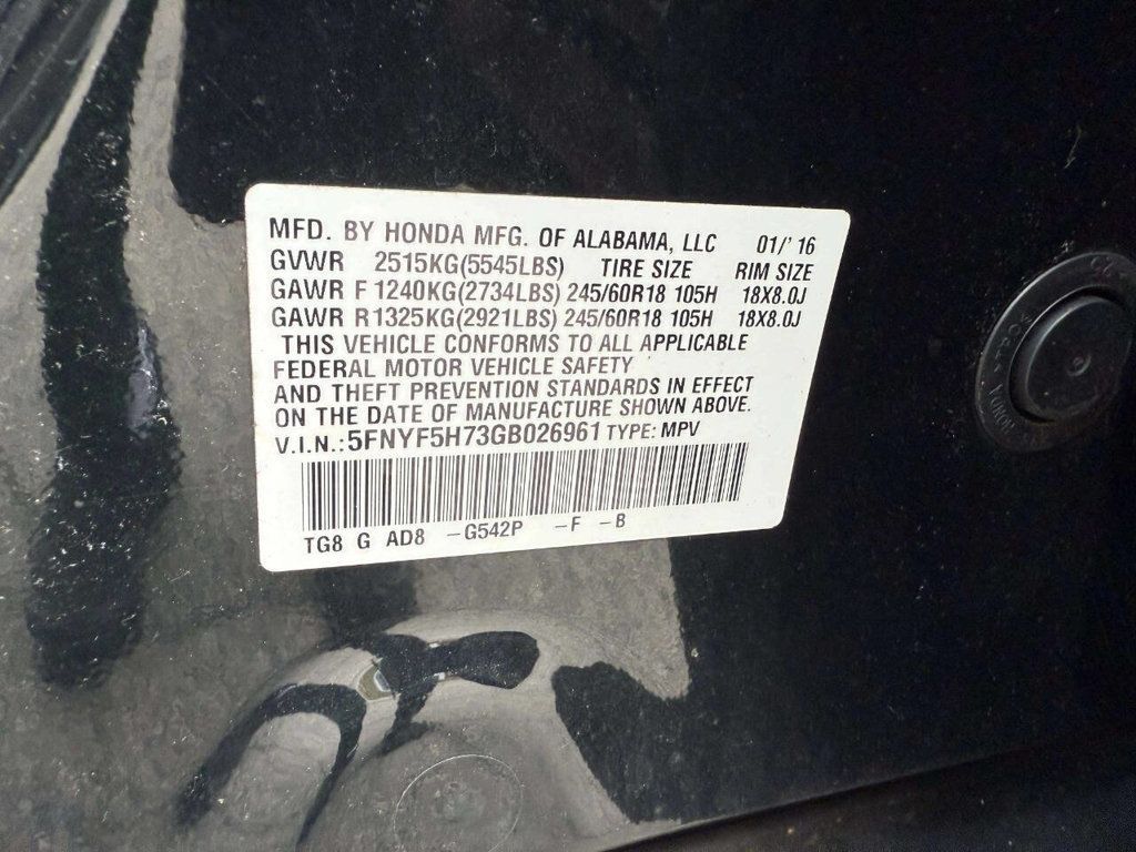 2016 Honda Pilot 2WD 4dr EX-L w/Navi - 22931359 - 34