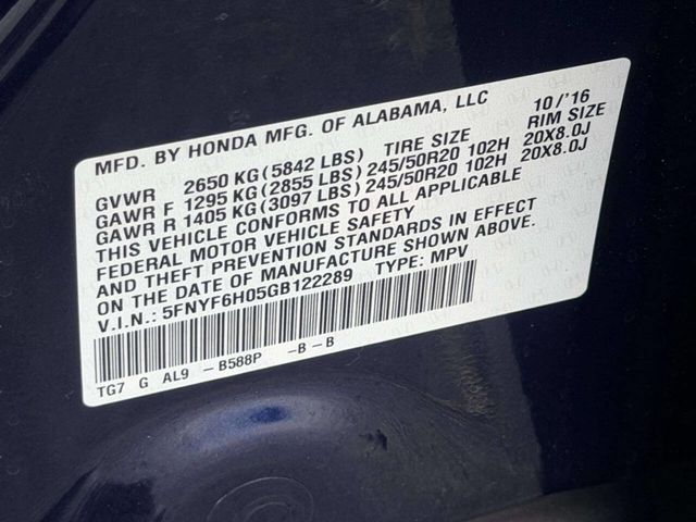 2016 Honda Pilot AWD 4dr Elite w/RES & Navi - 23054067 - 22