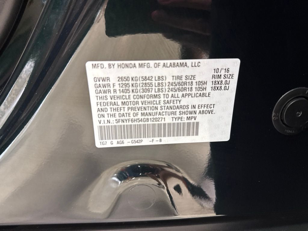 2016 Honda Pilot AWD 4dr EX-L - 23045733 - 45