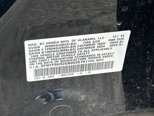 2016 Honda Pilot AWD 4dr Touring w/RES & Navi - 22975996 - 21