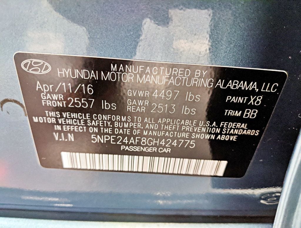 2016 Hyundai Sonata 4dr Sedan 2.4L SE - 22391100 - 34