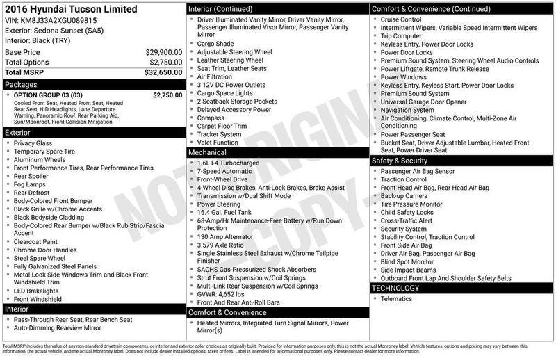 2016 Hyundai Tucson FWD 4dr Limited - 22941557 - 5