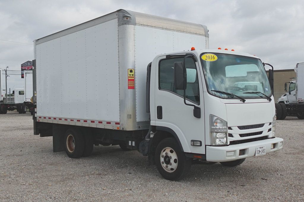 2016 Isuzu NPR (14ft Box with Rail Lift) - 23039393 - 0